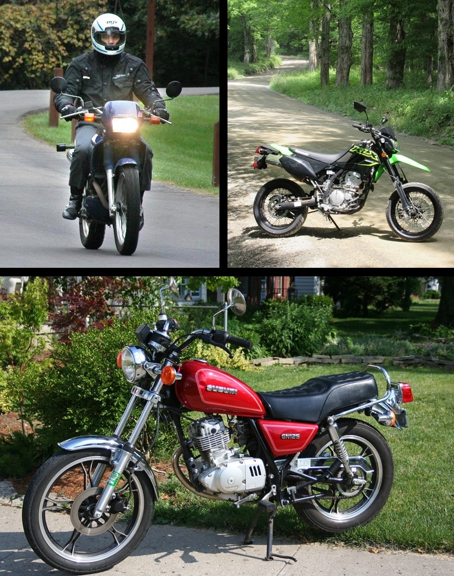 photos of the three small motorcycles owned in the past